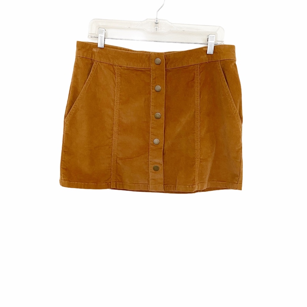 Altar'd State Corduroy Camel Button Up Skirt